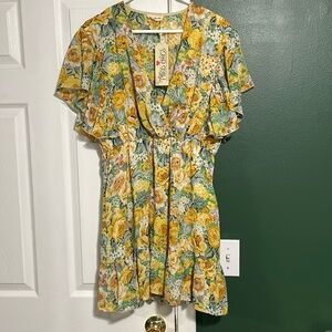 Southern Fried Chics Yellow Mini Dress NWT